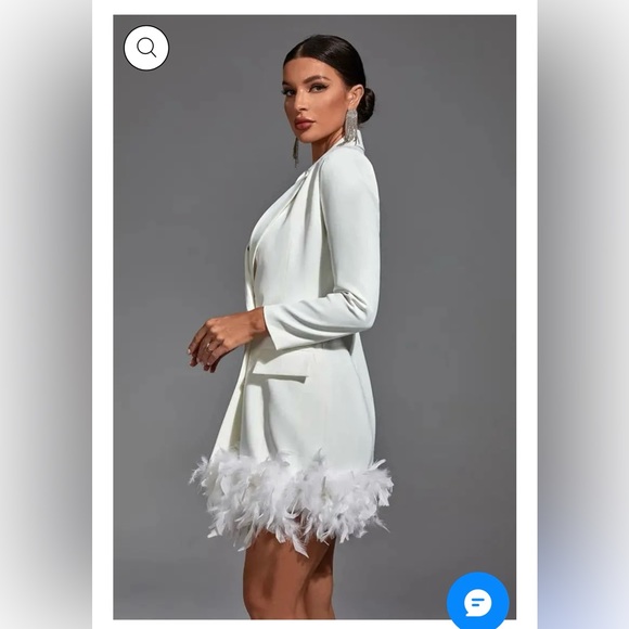 Feathered white blazer dress 🤍 - Picture 2 of 8
